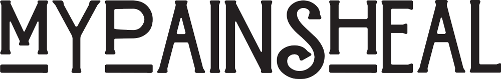 Black text logo reading “MYPAINSHAL” with a horizontal line through the lower half