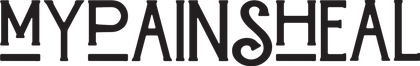 Black text logo reading “MYPAINSHEAL” underlined in gray and black.