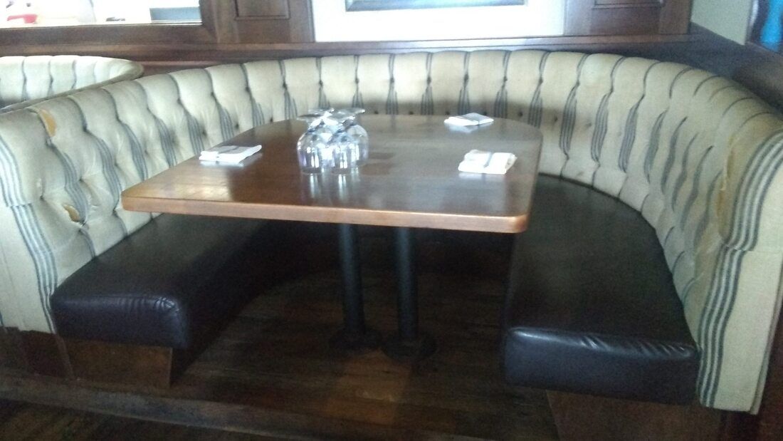 Old booth with table