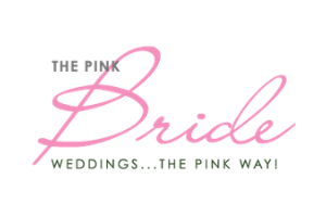 Logo reading “The Pink Bride” with pink script text and tagline “Weddings...The Pink Way!”