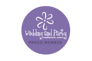 Purple circular Wedding and Party Network 