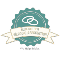Mid-South Wedding Association logo with interlocked rings and “We Help Brides.” tagline