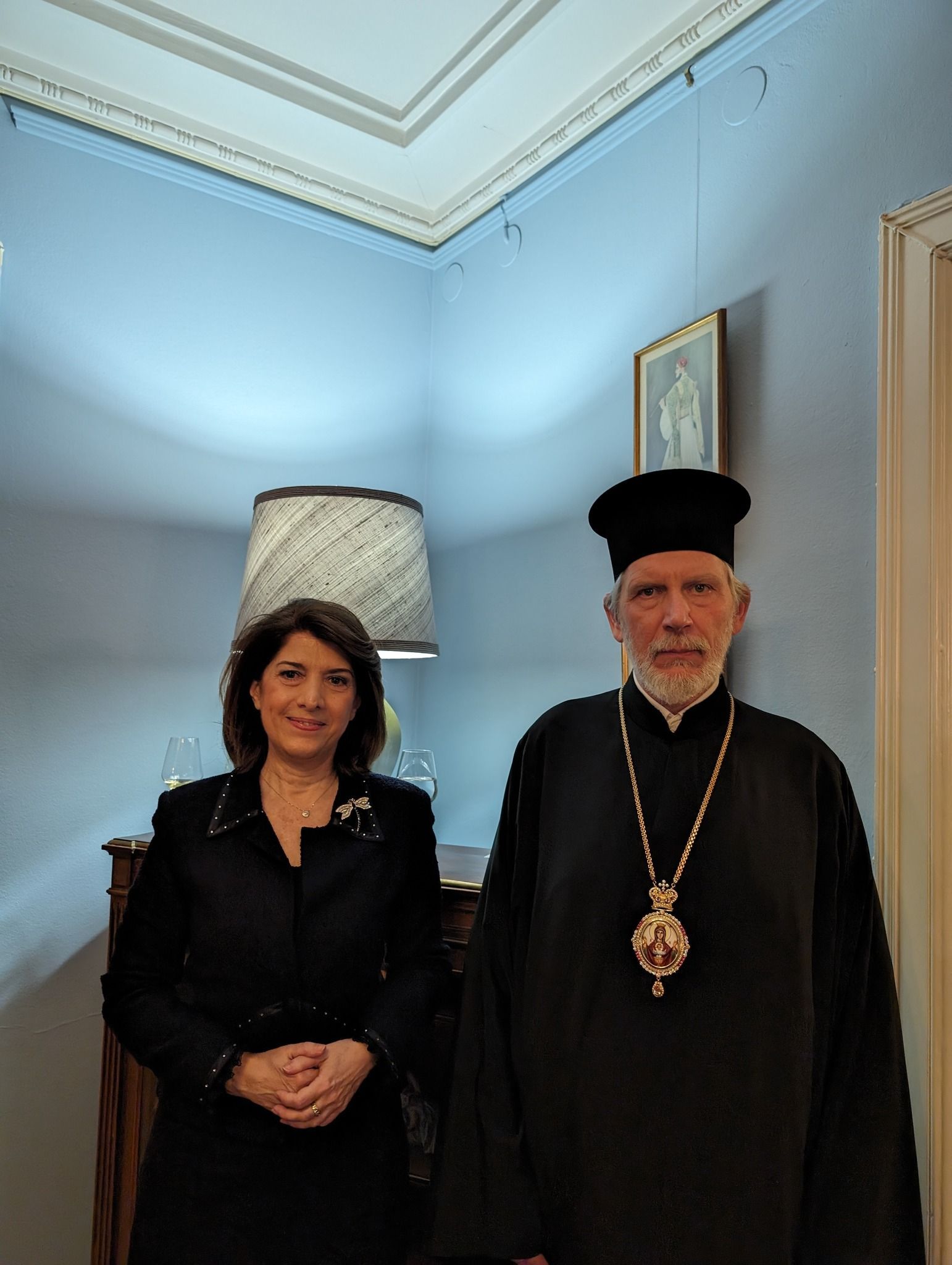 Ambassadör Aikaterini Fountoulaki & Metropolit Cleopas av Skandinavien