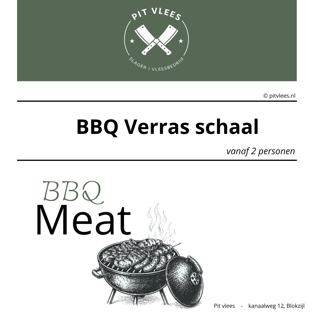 BBQ Verras schaal va. 2 personen