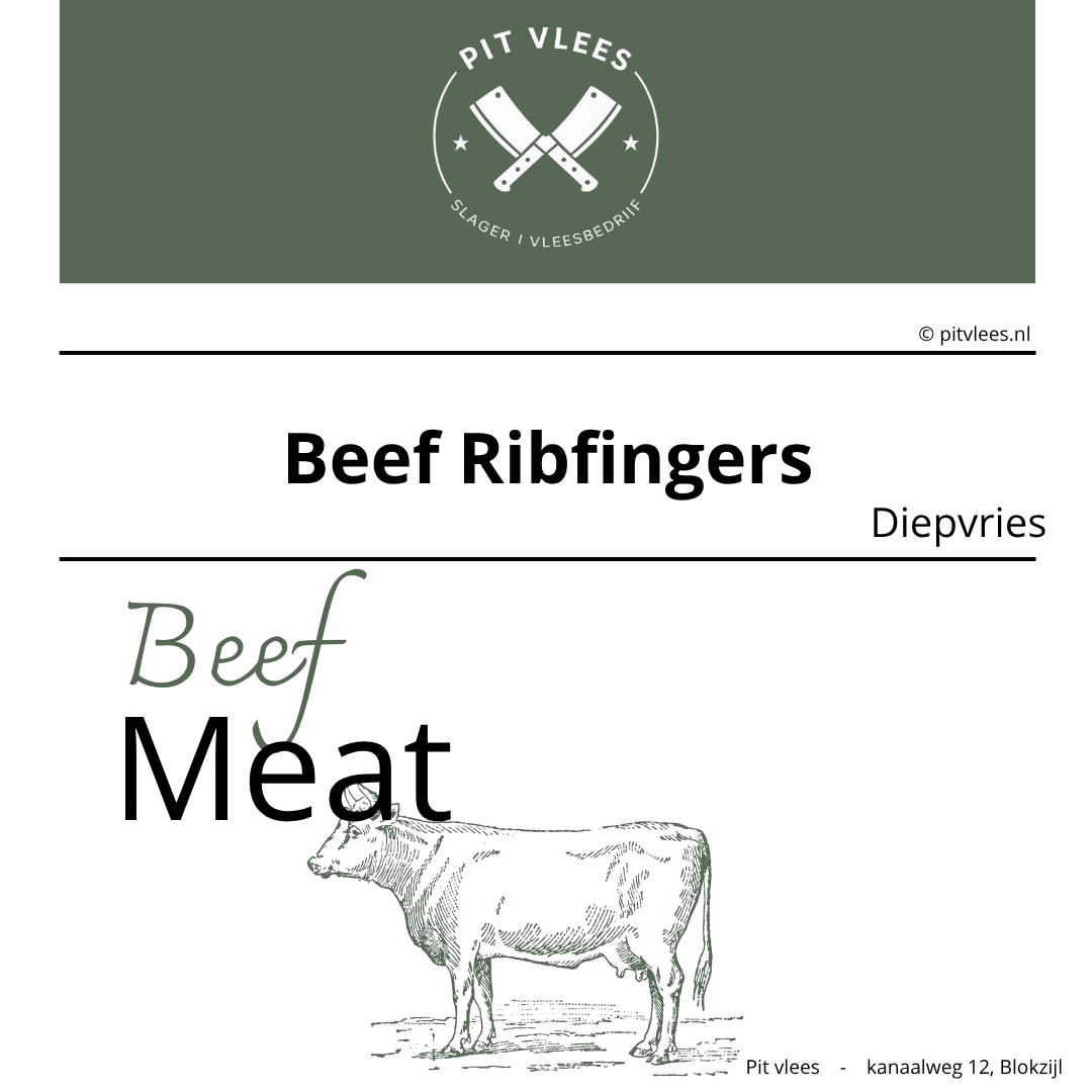Beef Ribfingers ca. 1 kilo (diepvries)