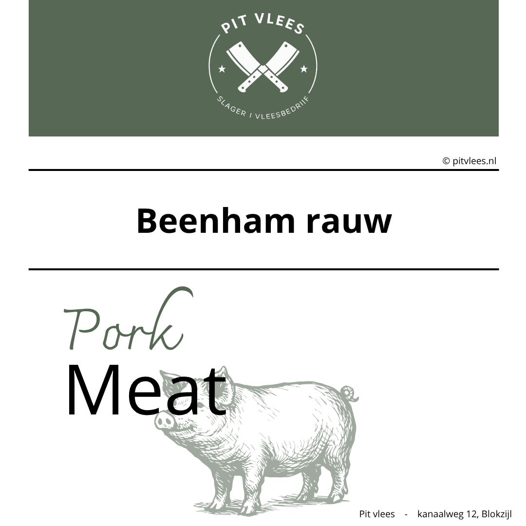alt= pit vlees beenham rauw