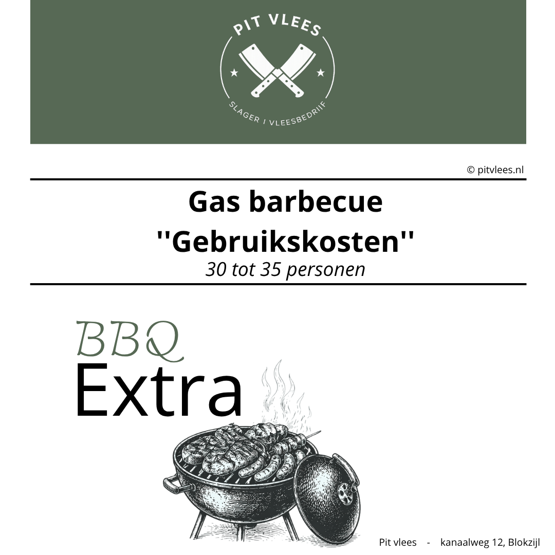 Gas barbecue GROOT ''Gebruikskosten'' 30 tot 35 personen