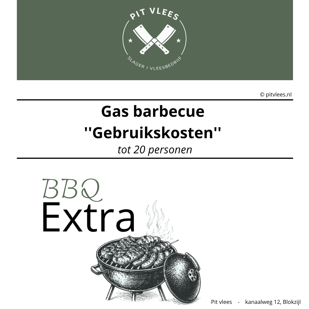 Gas barbecue ''Gebruikskosten'' tot 20 personen