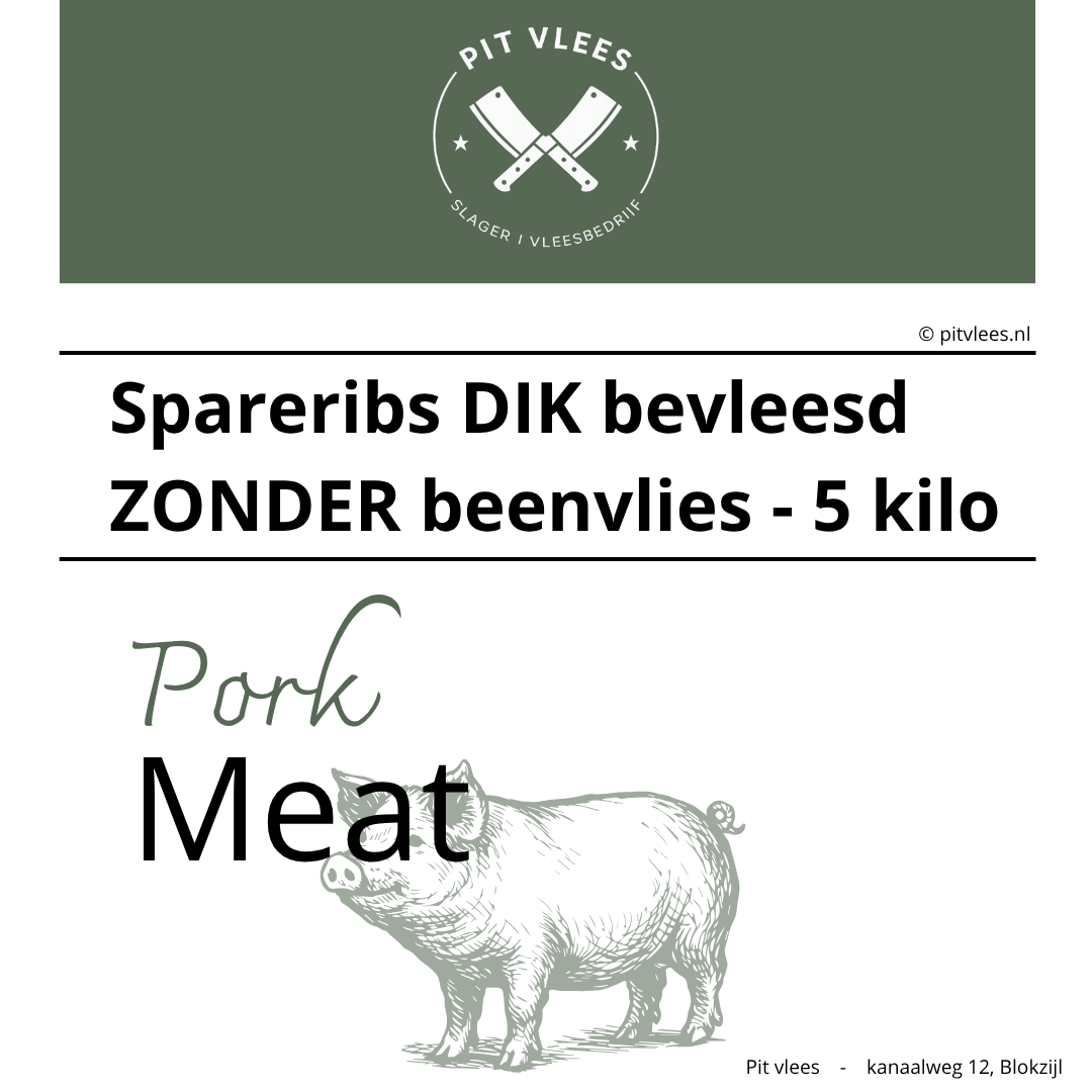 alt= pit vlees spareribs zonder beenvlies