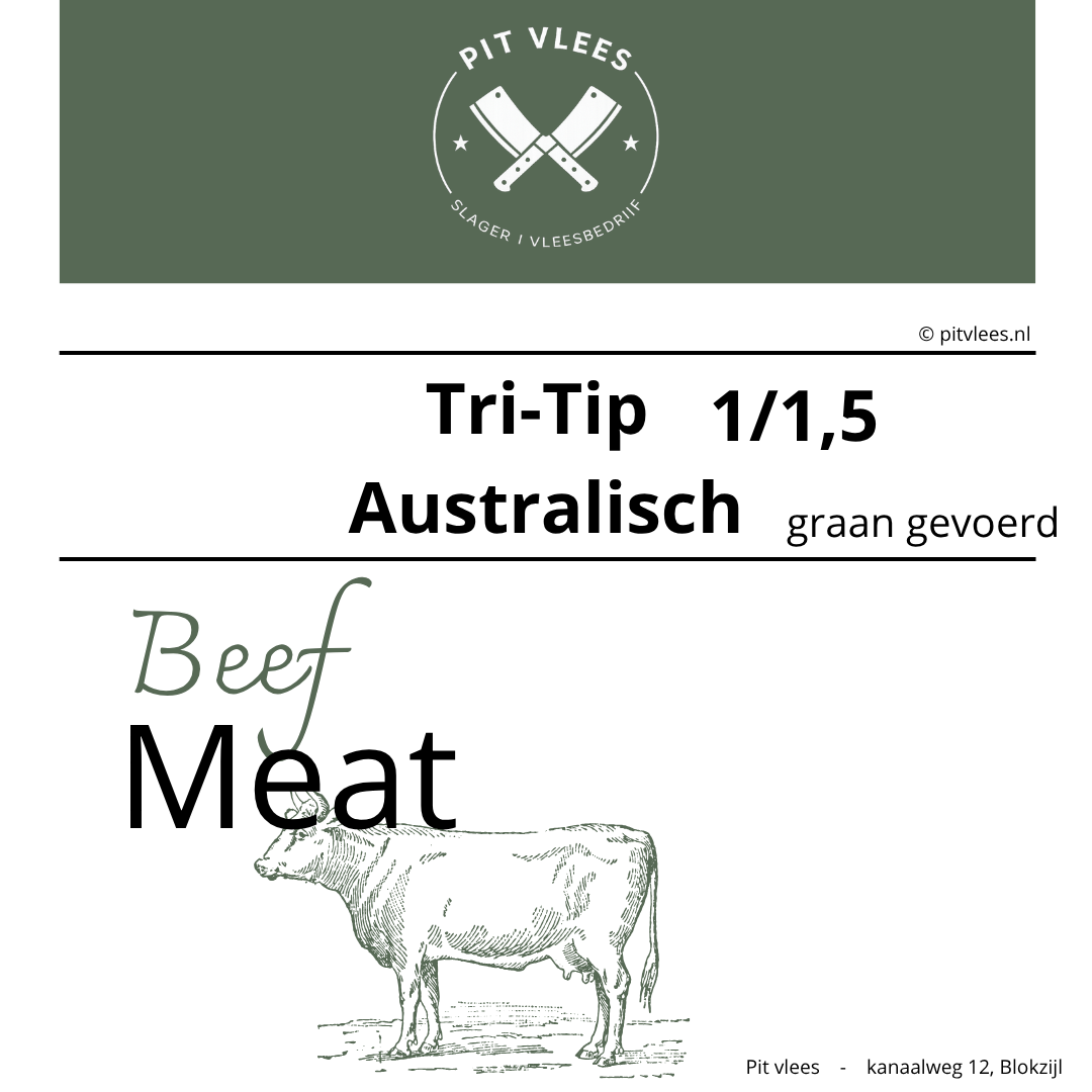 Tri-Tip Australisch graan gevoerd 1/1.5