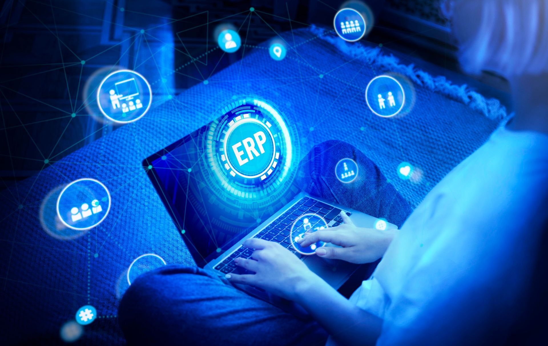Person using laptop with