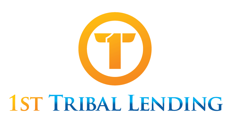 1st Tribal Lending logo with orange circular T emblem and blue-orange text on white background