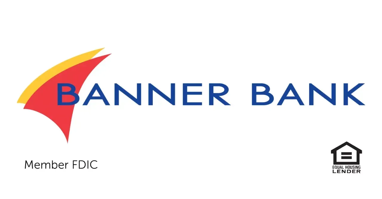 Banner Bank logo with blue text and a red-orange swoosh, plus Member FDIC and Equal Housing Lender icons.