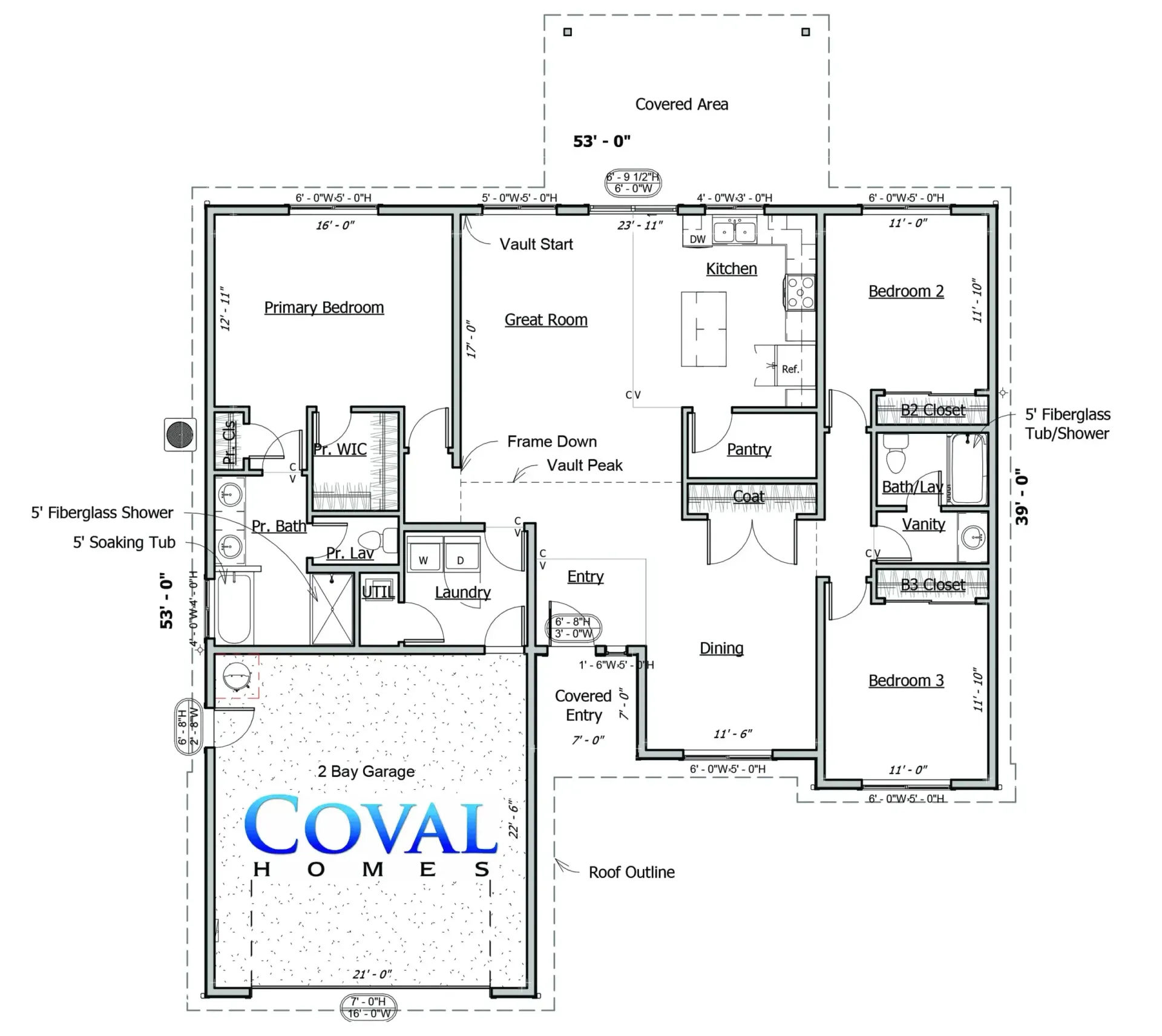 Black-and-white house floor plan with labeled rooms and a large patio area.