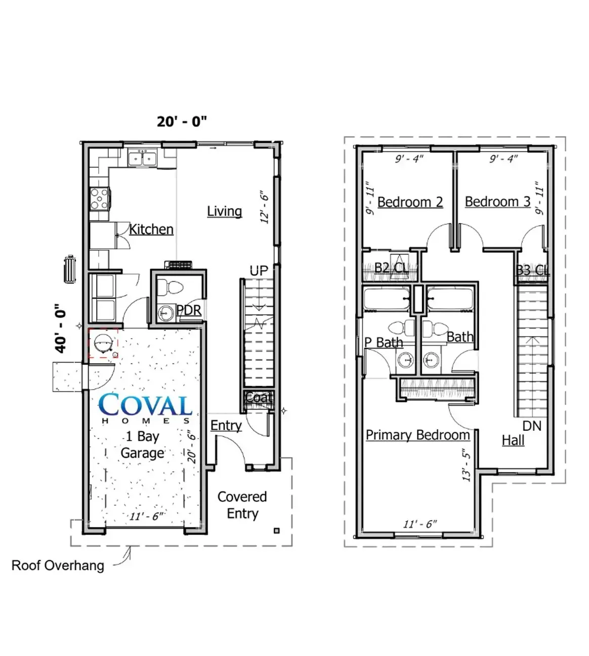 Two-story house floor plan showing kitchen, living room, garage, bedrooms, baths, entry, balcony, and staircase.