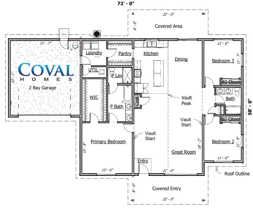 Floor plan diagram for a house, showing rooms, doors, and a second-floor layout.