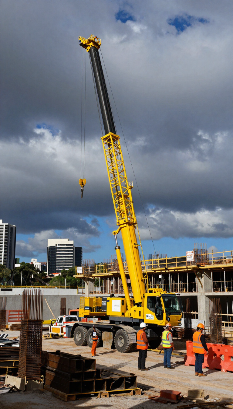 Mobile crane on NSW job site