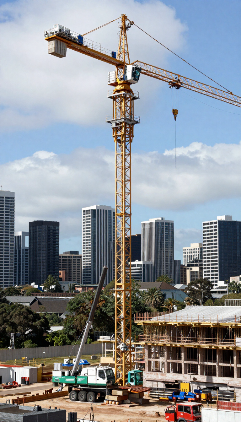 Mobile crane operating on NSW construction site