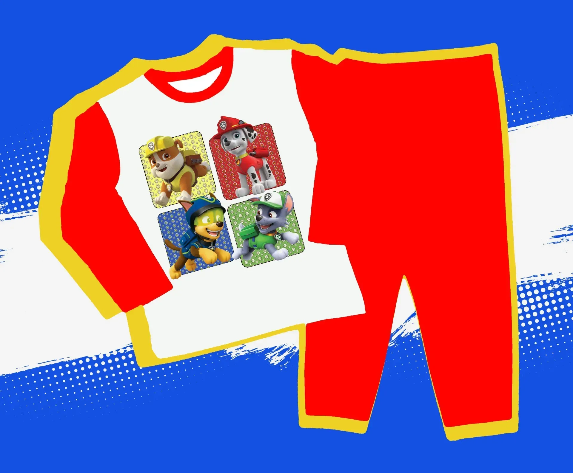Conjunto de regalo con temática infantil que incluye almohada blanca, taza, termo, camiseta, body y alfombrilla