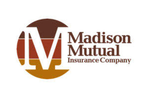 Madison Mutual Insurance Company logo in brown and gold with a large stylized “M”
