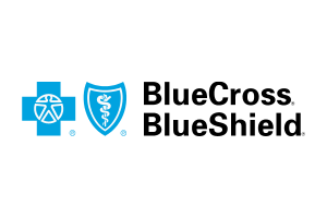 BlueCross BlueShield logo with blue cross, shield, and black text