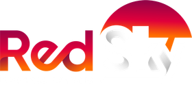 Red Sky logo in red-orange gradient with a white star over the wordmark.