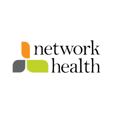 Network Health logo with orange, gray, and lime-green rounded shapes on a white background