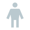 Une icône bleu pâle représentant une silhouette humaine dans un style simple et minimaliste sur fond blanc.