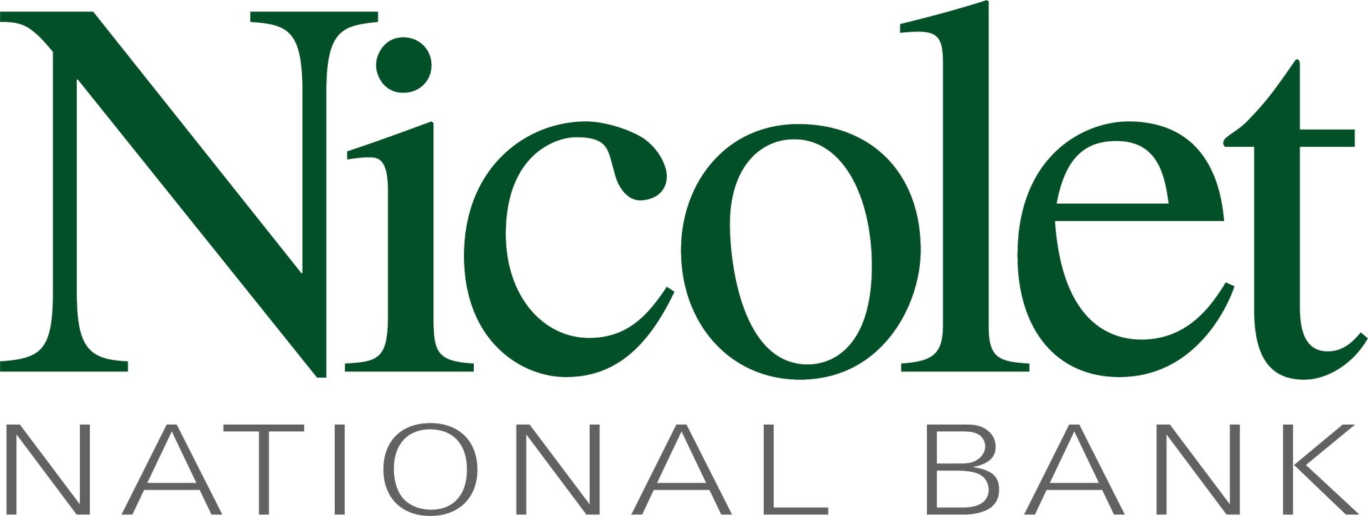 Nicolet National Bank logo in green text over a white background.