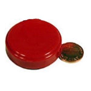 A red circle next to a gold coin on a white background.