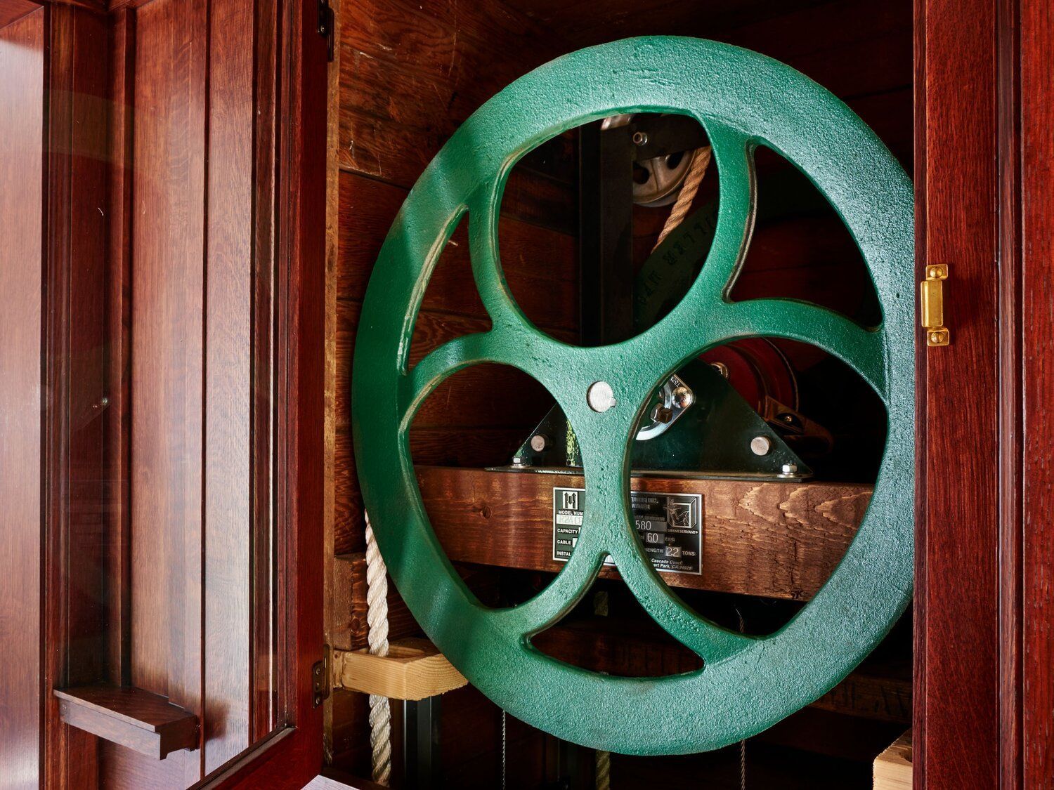 We rebuilt the library's dumbwaiter in its original spot.