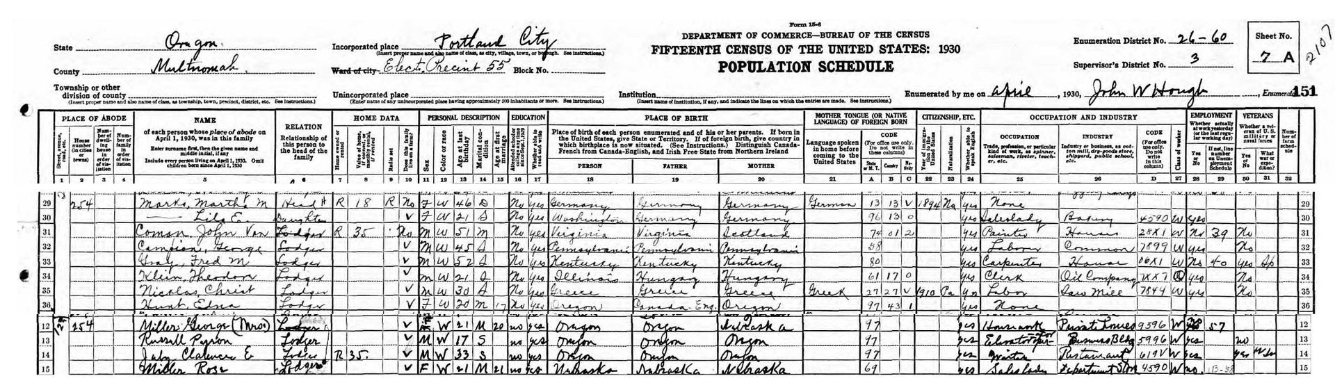 Blurry black-and-white spreadsheet table with many columns and handwritten notes across the top