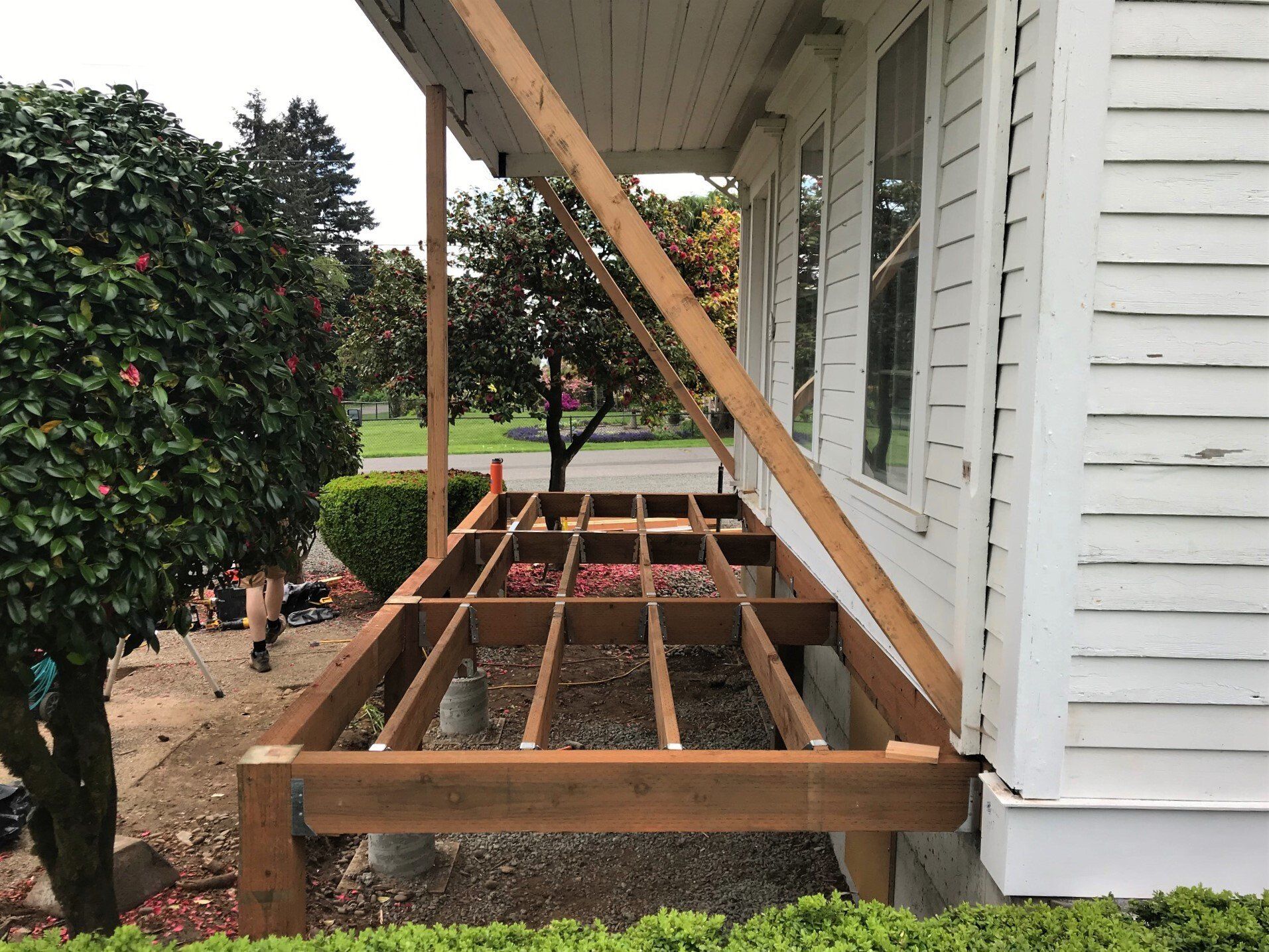 The porch was rebuilt by our team of skilled carpenters.