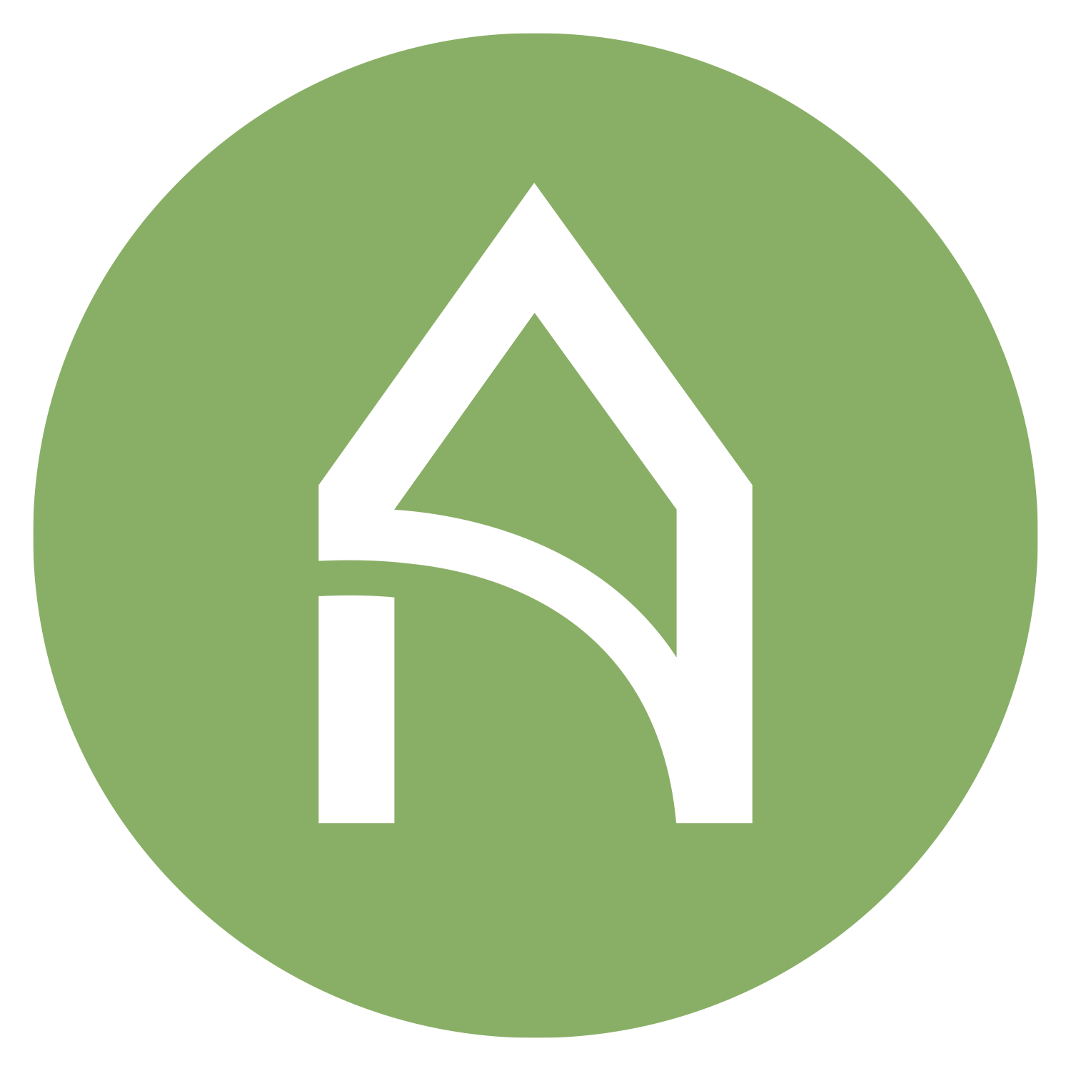 A white letter a is in a green circle.