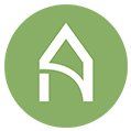 A white letter a in a green circle.