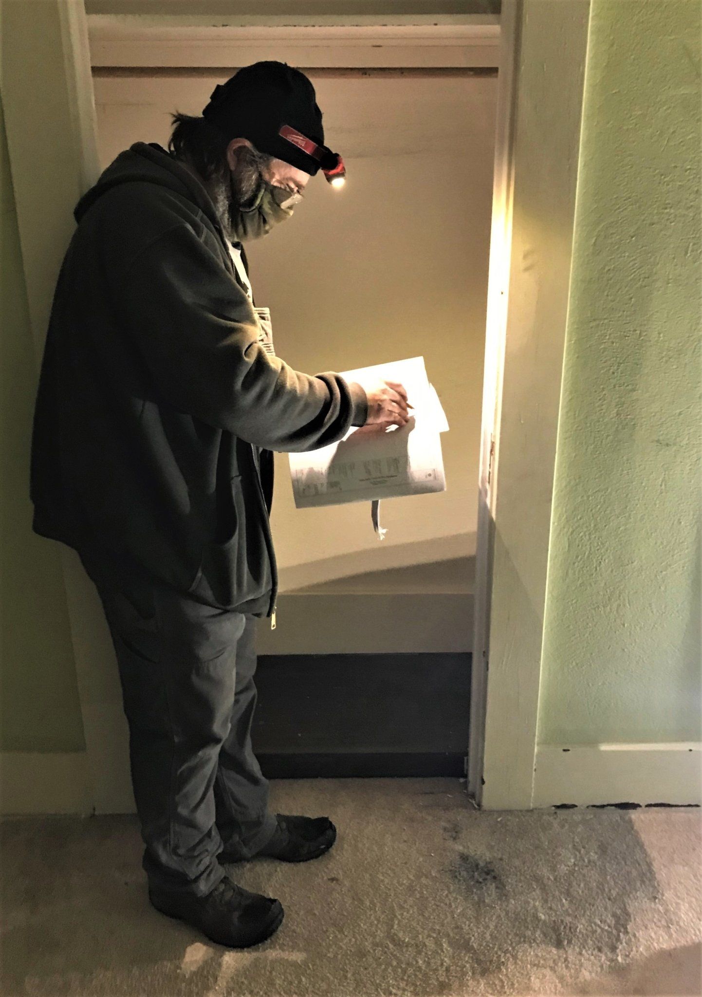 Site Lead Jamie Whittaker investigates existing conditions