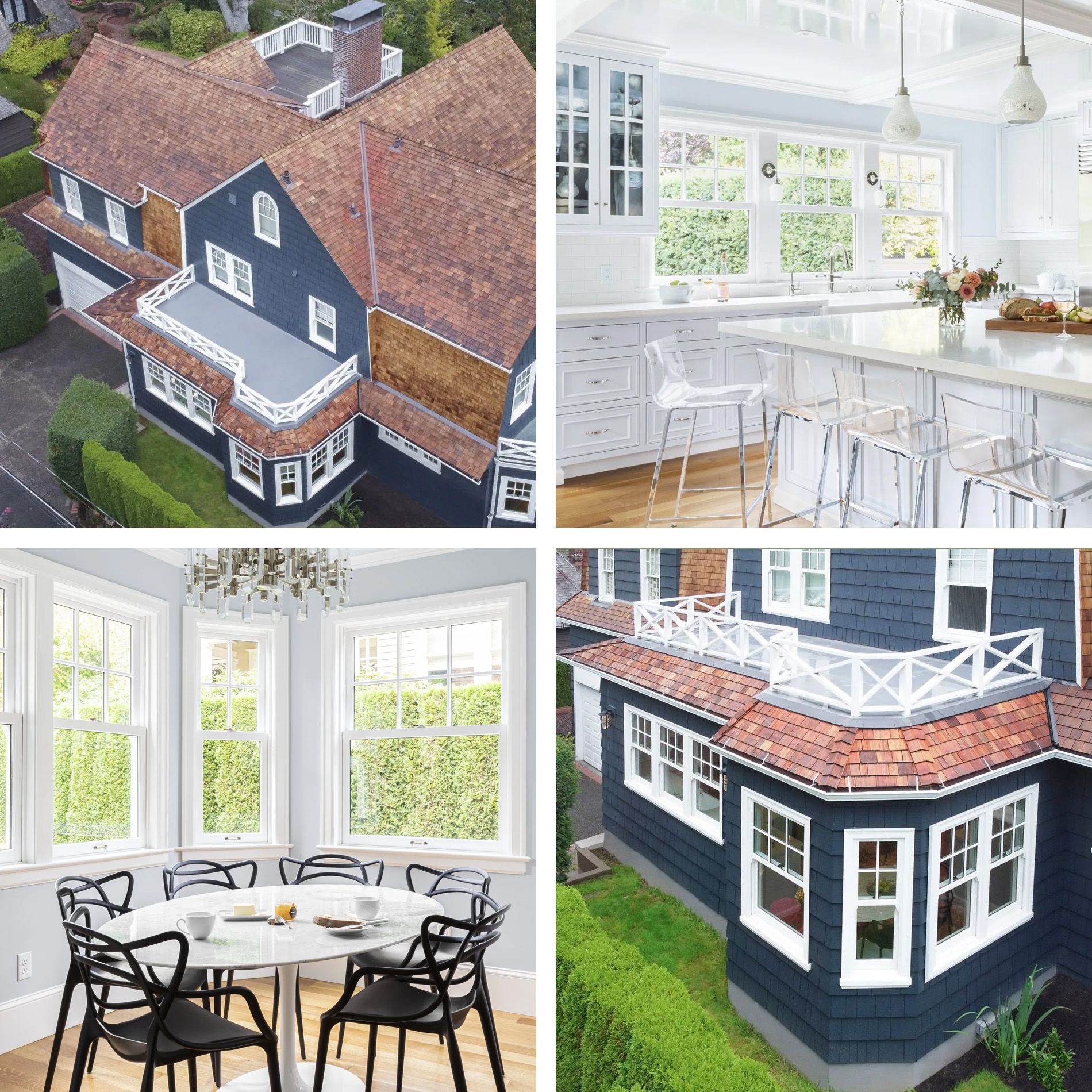 To expand the kitchen and create a new breakfast room on a tight Arlington Heights lot, Arciform designed a one-story bump out perfectly matching the style of the existing home. 