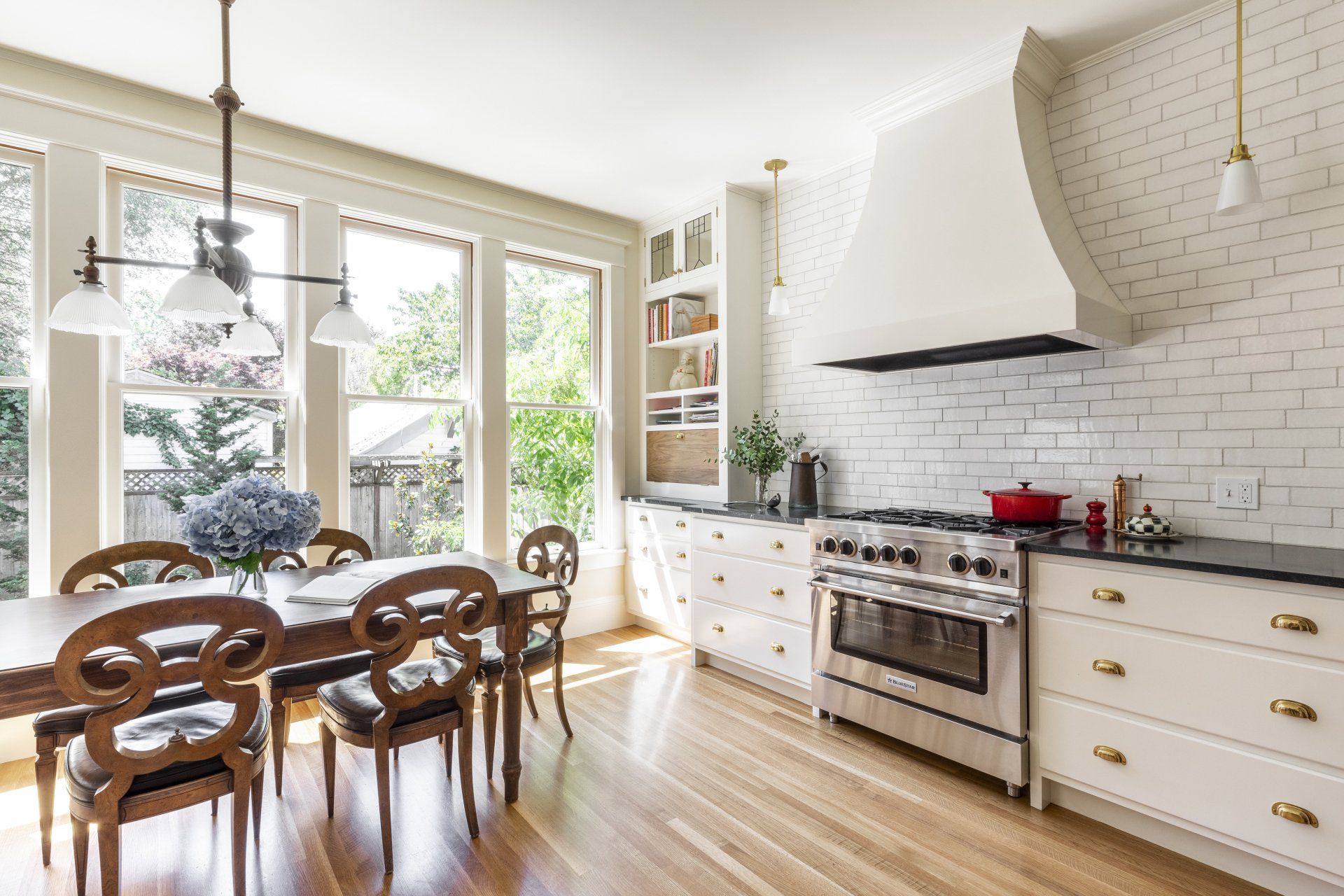 1911 Irvington kitchen after Arciform remodel with addition and large windows.
