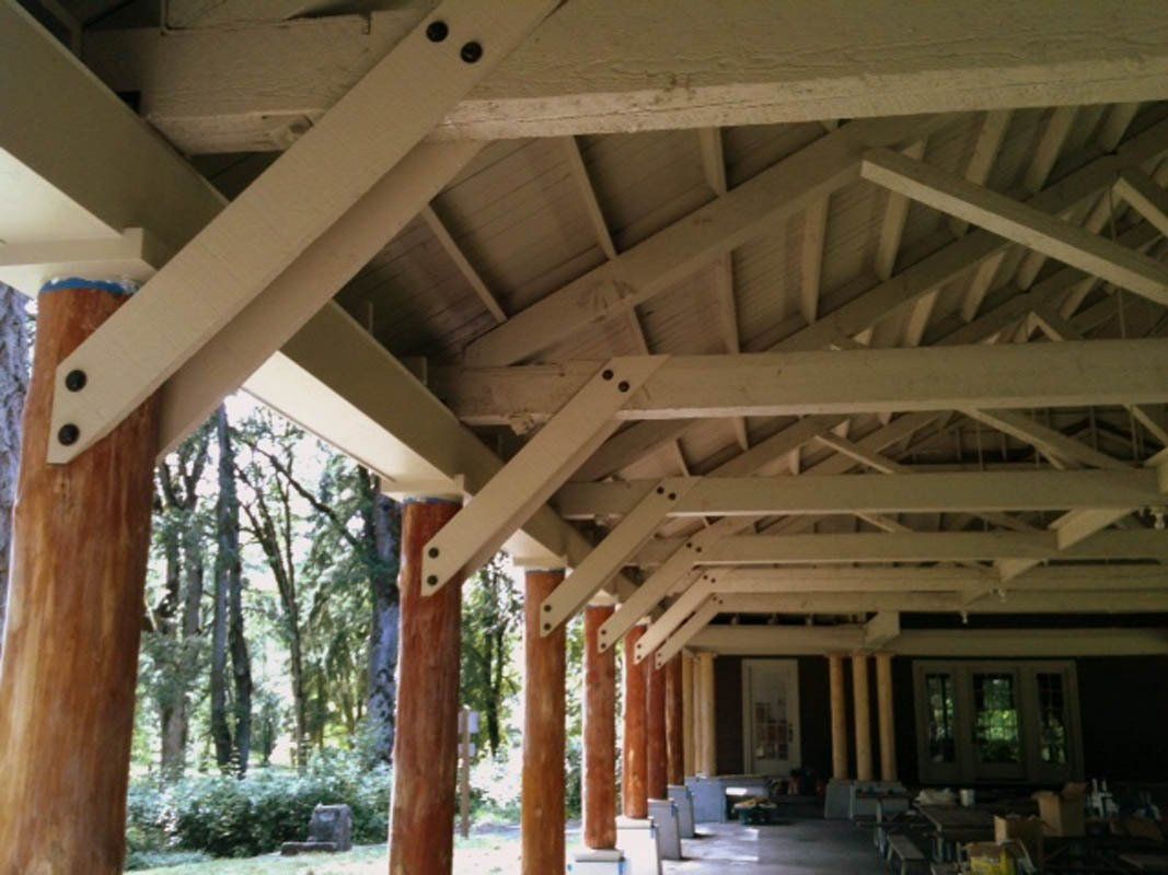 Champoeg Pavilion addition repair at Champoeg Pioneer Memorial Building