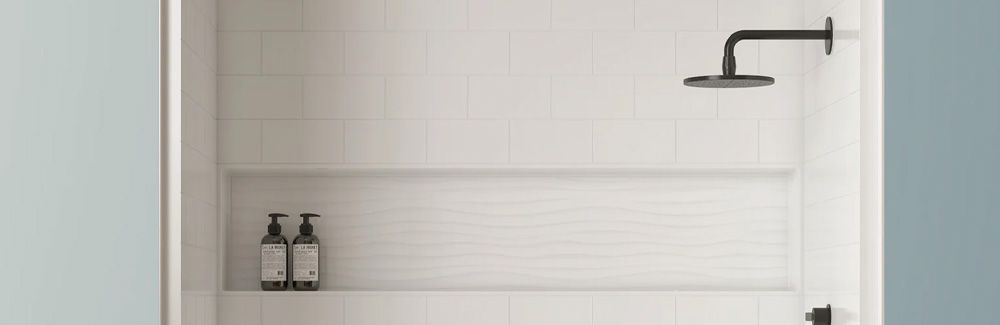 One-piece fiberglass shower enclosure