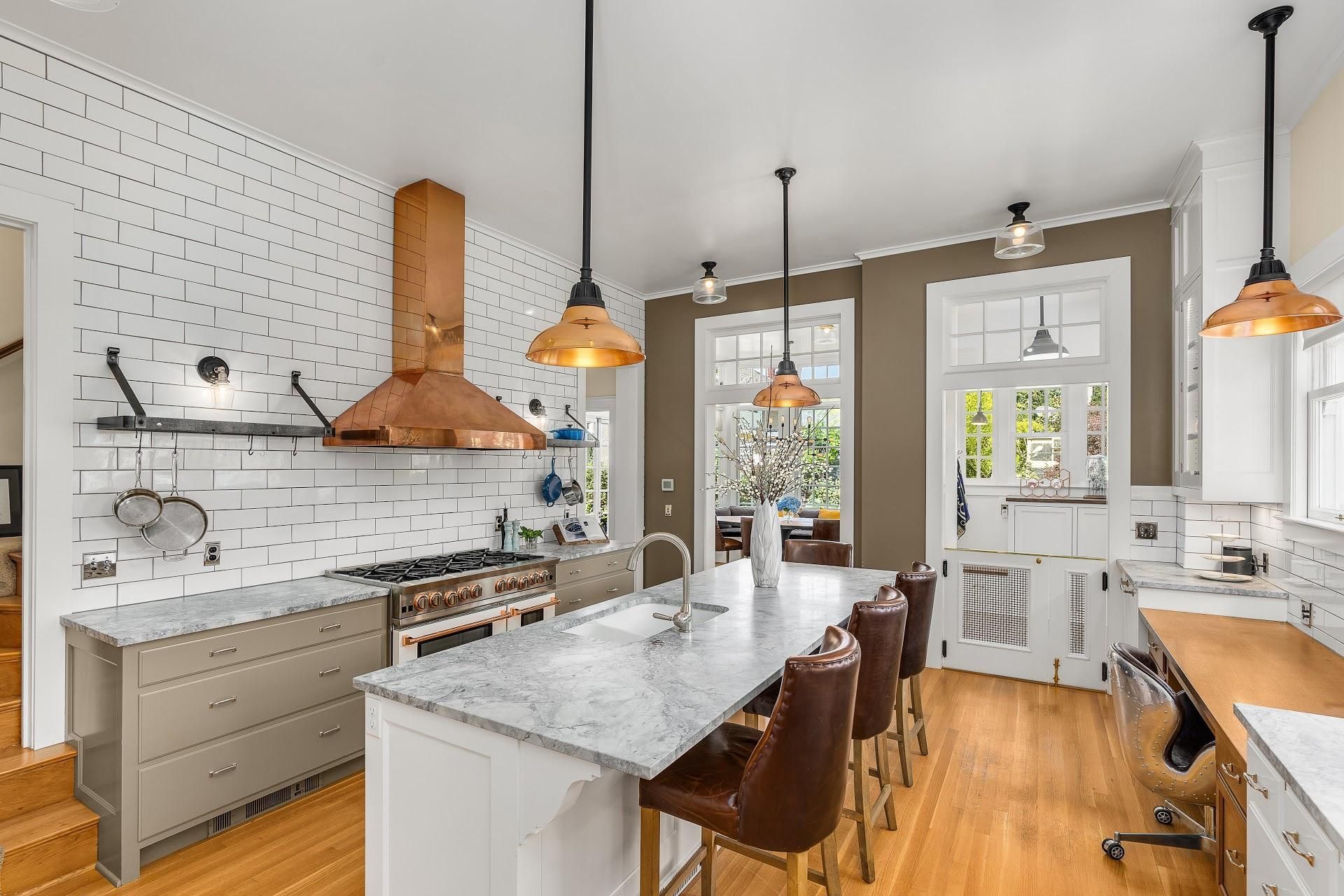 1916 Irvington Colonial Revival Arciform kitchen and breakfast room remodel 