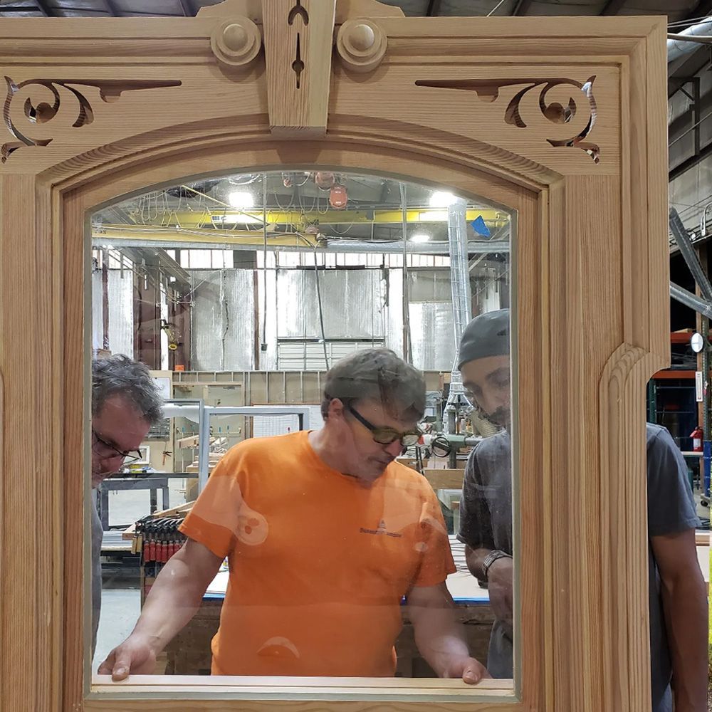 In a few instances, original windows in the Morris-Marks house were too far gone to be preserved.  Arciform's in-house woodshop perfectly matched the elaborate historic windows and frames.