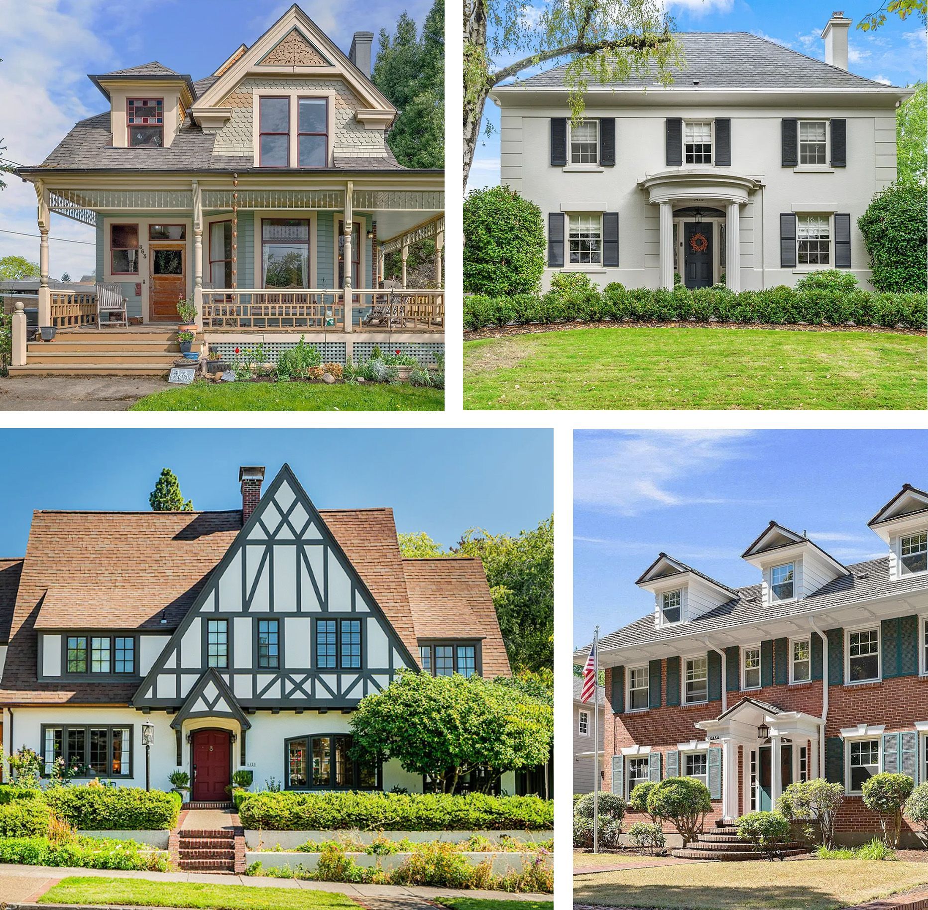 Portland's vintage neighborhoods display all the popular home styles of the early 20th century, including Queen Anne, Tudor, and Colonial Revival. 