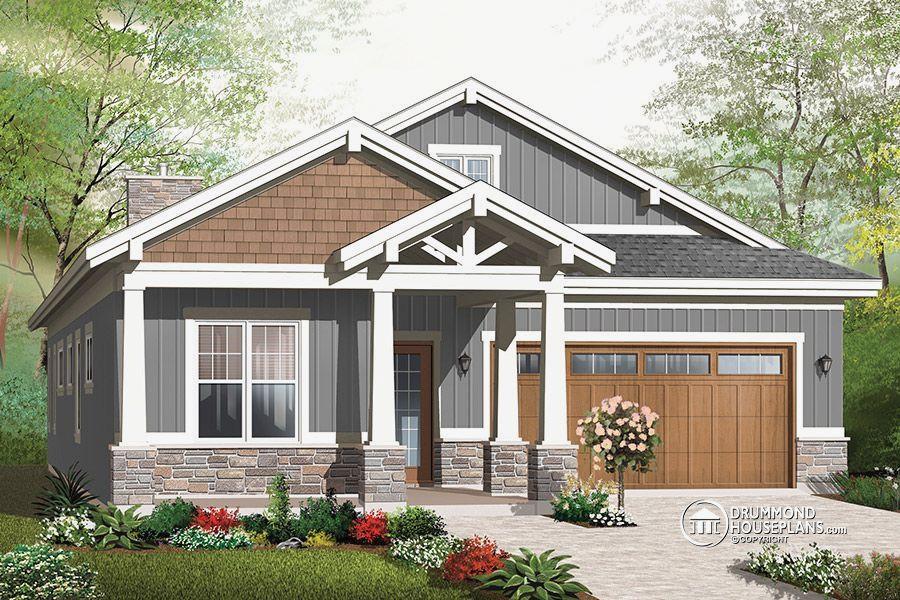 An artist 's impression of a house with a brown garage door