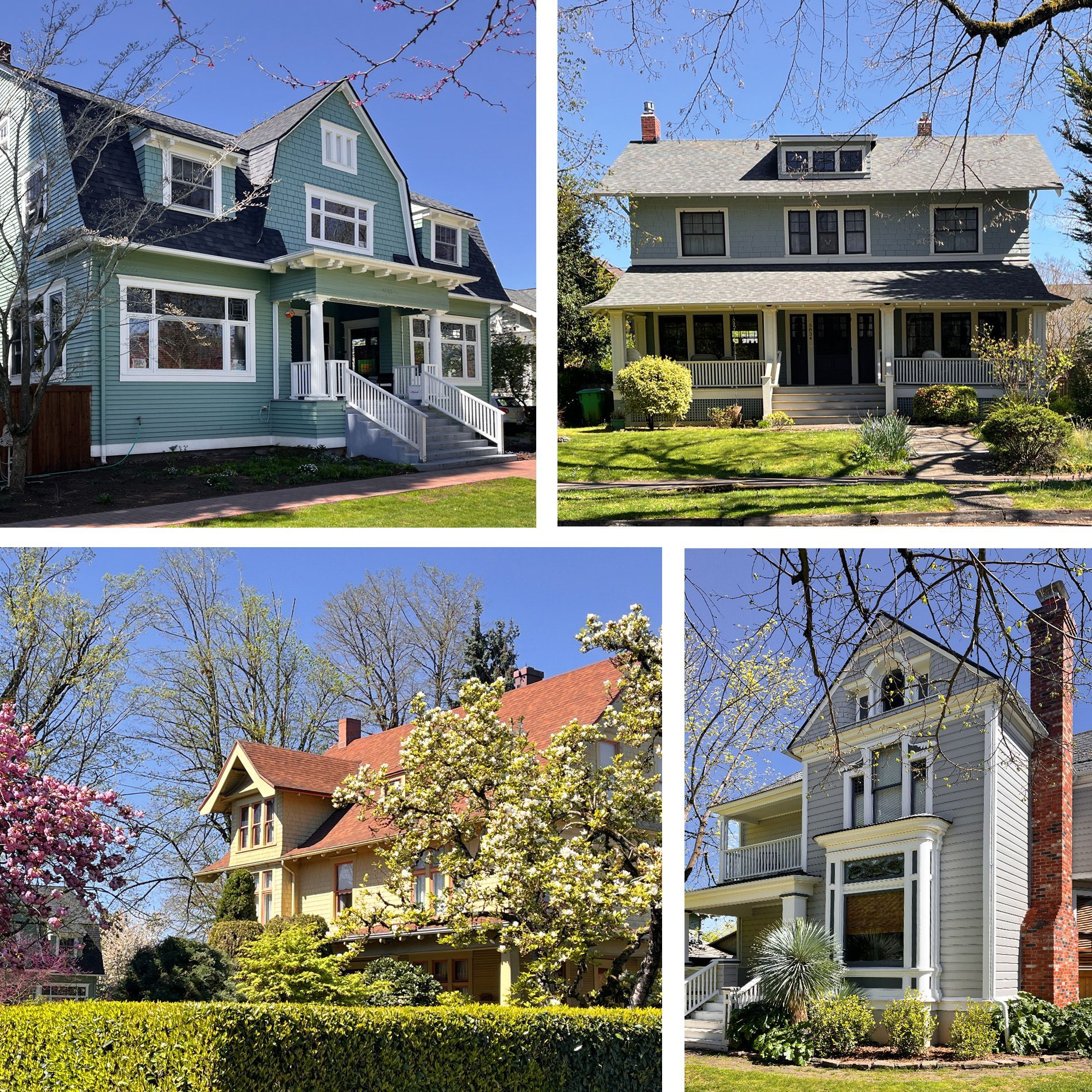Constructed primarily between the 1890s and the 1920s, the homes in Piedmont reflect a wide range of styles popular at that time.