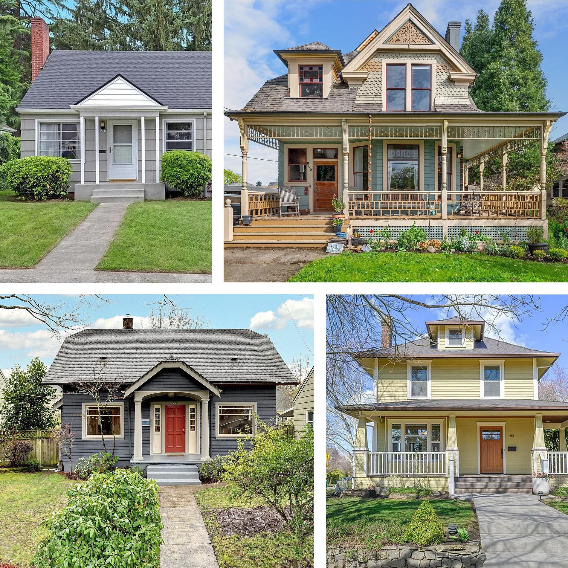 Vintage homes in the Woodlawn neighborhood range from elaborate early Victorians to simple post-WWII cottages. 