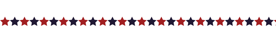 Row of alternating red and blue star icons on a white background