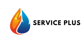 The logo for service plus shows a fire and a drop of water. The logo for service plus shows a fire and a drop of water.