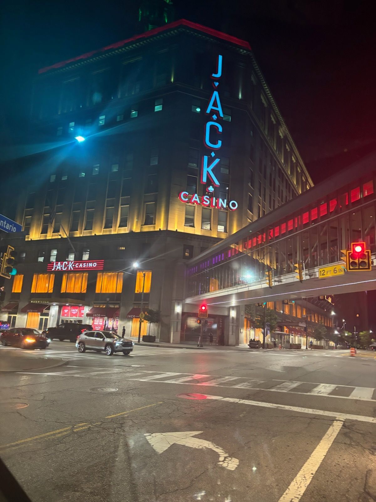 A large building with a sign that says jack casino on it
