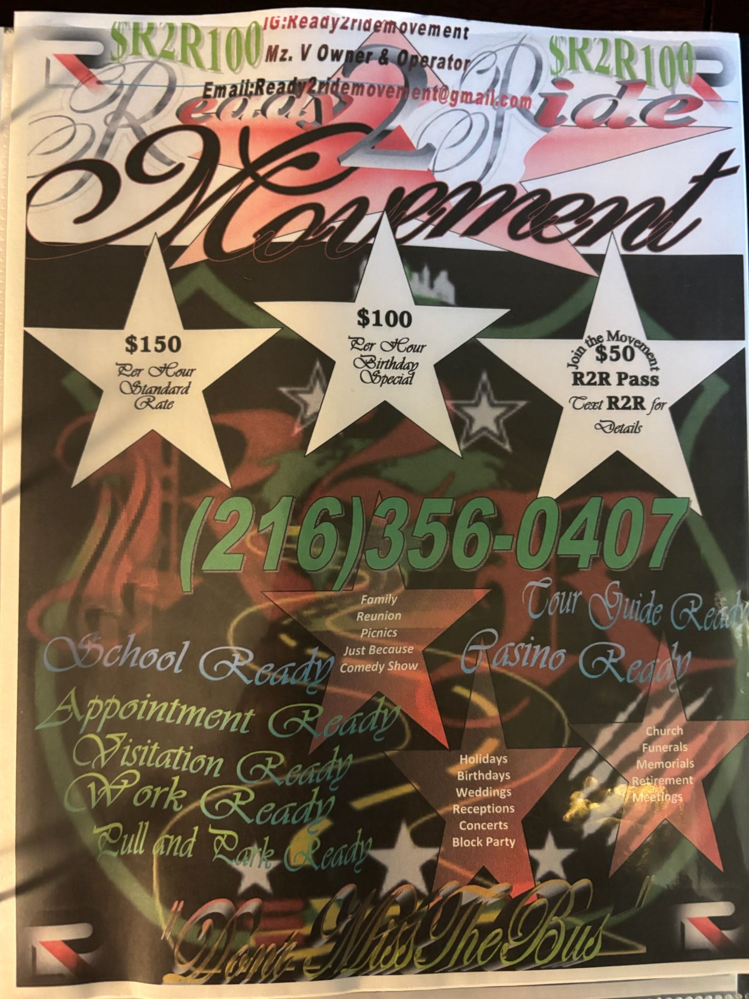 A poster with a phone number on it